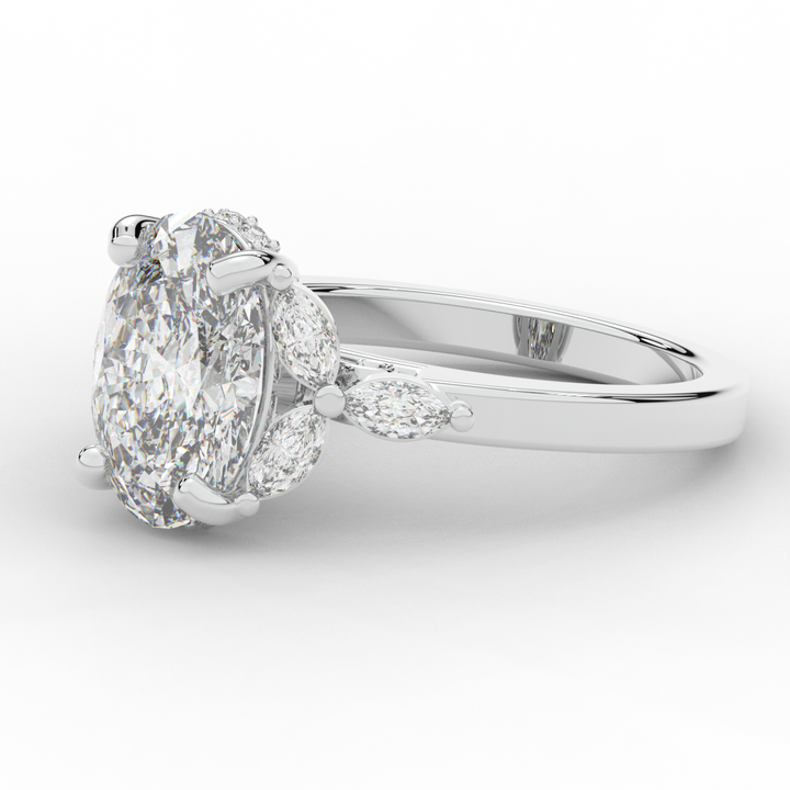 2.85CT.TW OVAL LAB DIAMOND ENGAGEMENT RING - Nazarelle