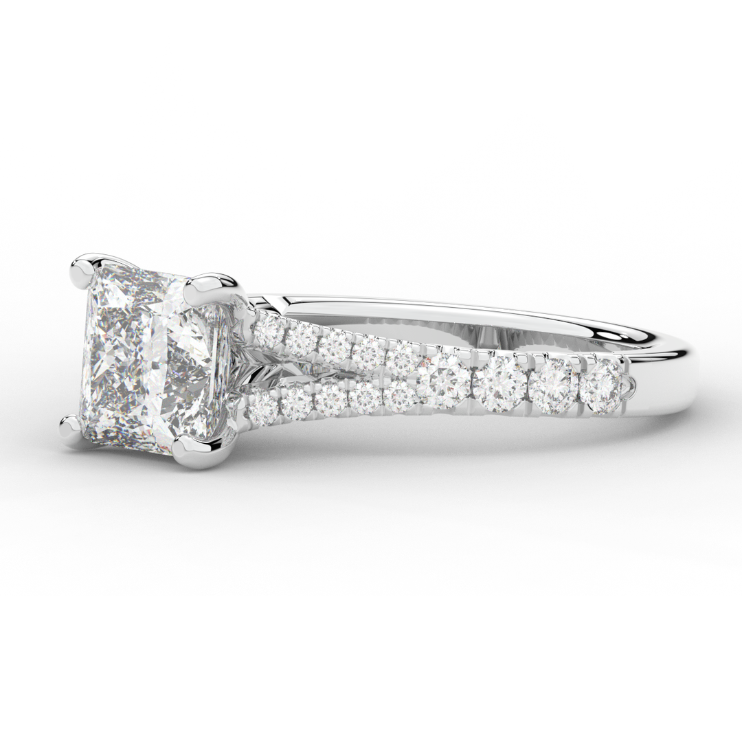 2.45CT.TW PRINCESS LAB DIAMOND ENGAGEMENT RING - Nazarelle