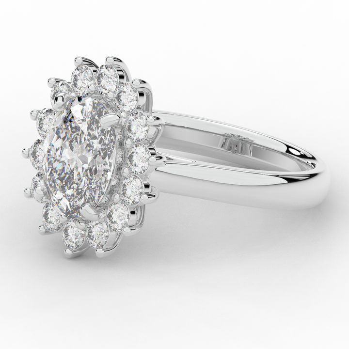 2.65CT.TW OVAL LAB DIAMOND HALO ENGAGEMENT RING - Nazarelle