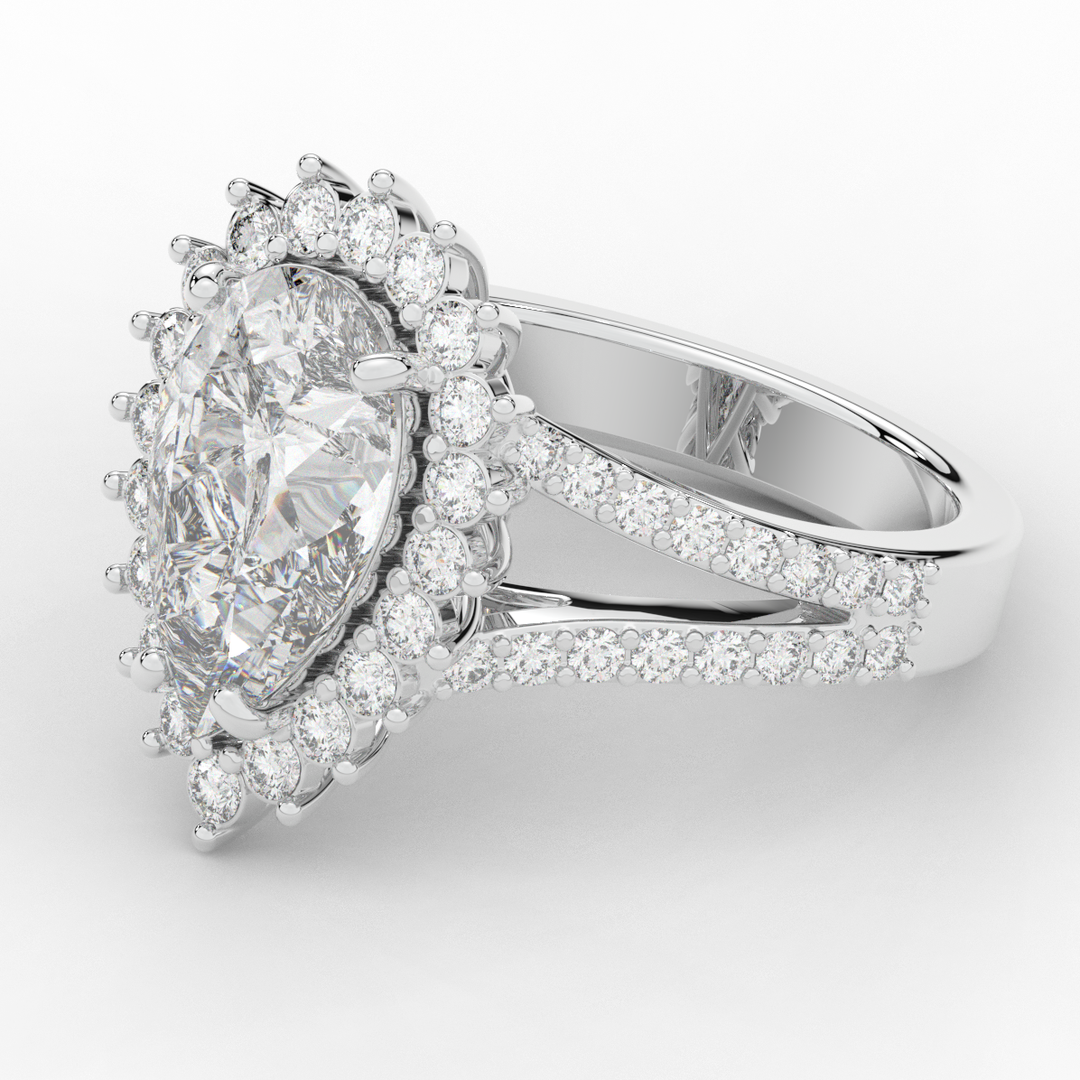 3.60CT.TW ROUND LAB DIAMOND ENGAGEMENT RING - Nazarelle
