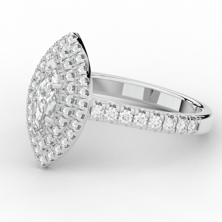 1.00CT.TW MARQUISE LAB DIAMOND HALO ENGAGEMENT RING - Nazarelle