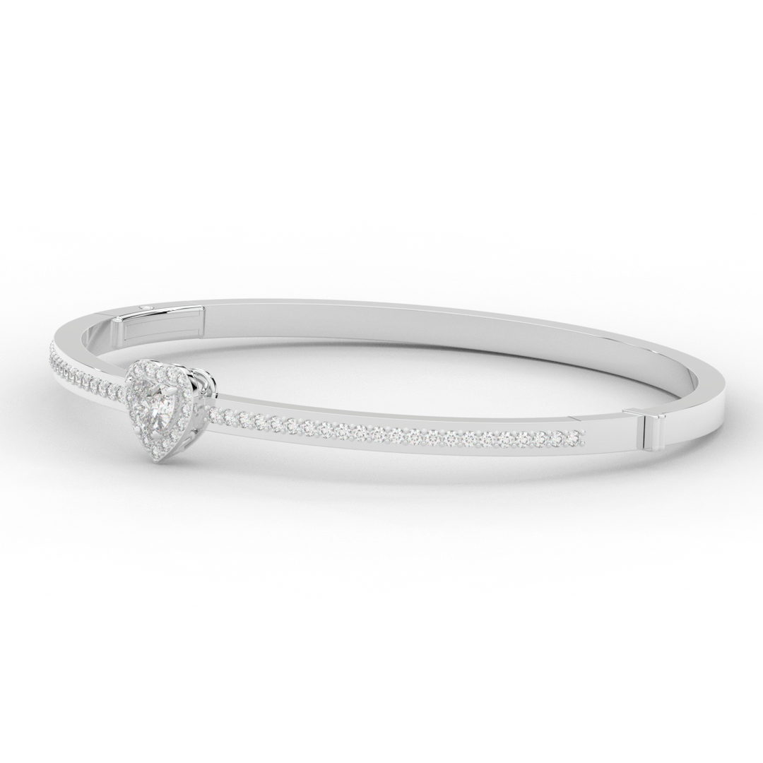 1.65CT.TW HEART AND ROUND LAB DIAMOND  BANGLE - Nazarelle