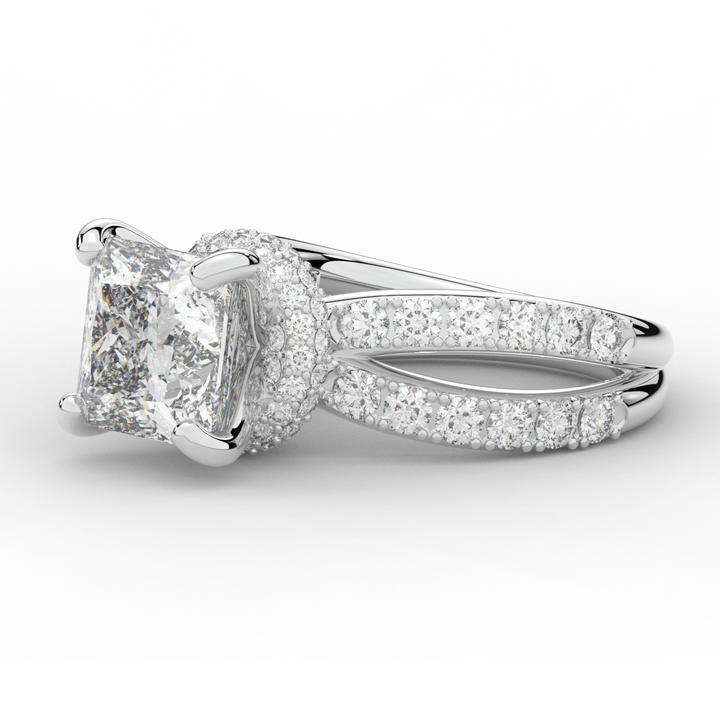 5.25CT.TW PRINCESS LAB DIAMOND ENGAGEMENT RING - Nazarelle