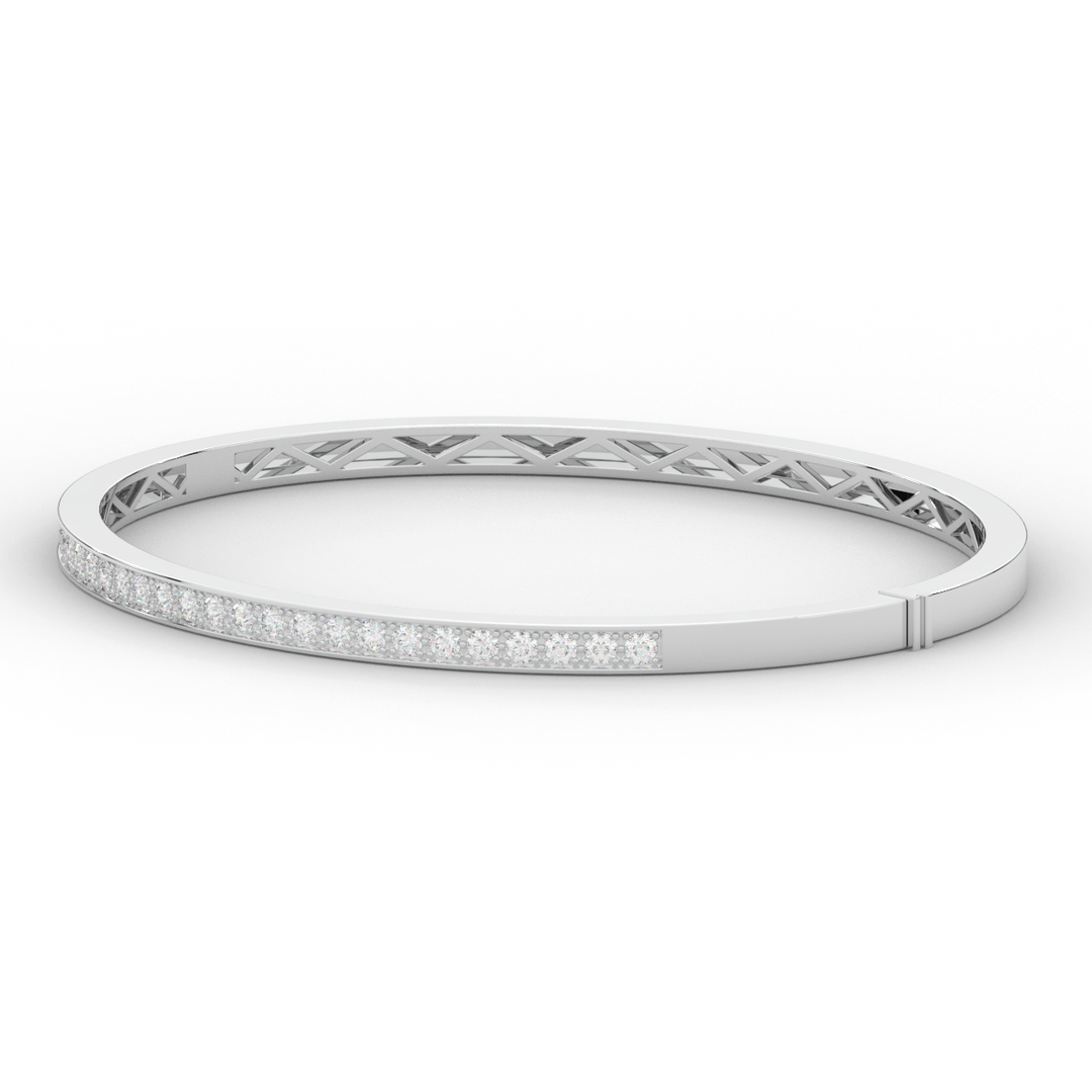 0.90CT.TW ROUND LAB DIAMOND BANGLE - Nazarelle