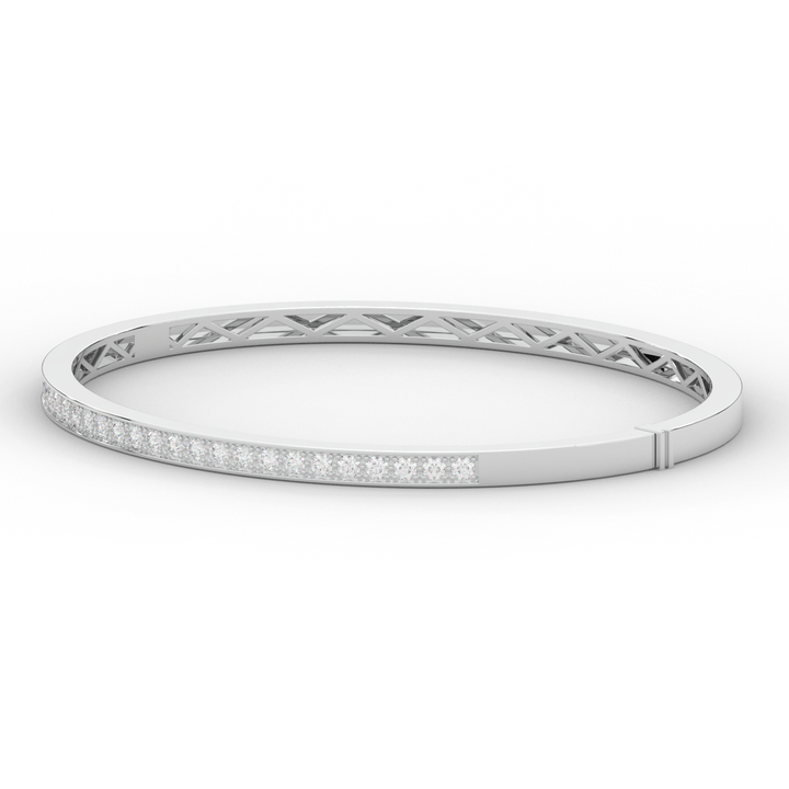 0.90CT.TW ROUND LAB DIAMOND BANGLE - Nazarelle