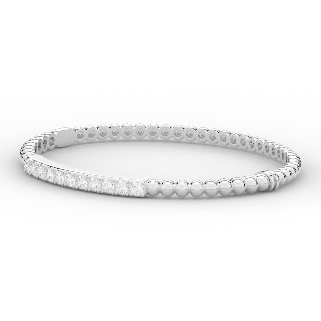 1.10CT.TW ROUND LAB DIAMOND BANGLE - Nazarelle
