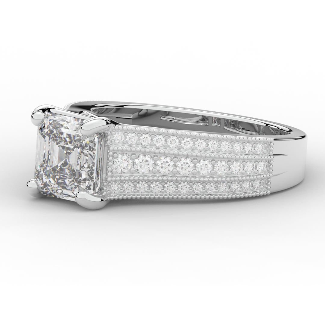 3.55CT.TW ASSCHER LAB DIAMOND ENGAGEMENT RING - Nazarelle