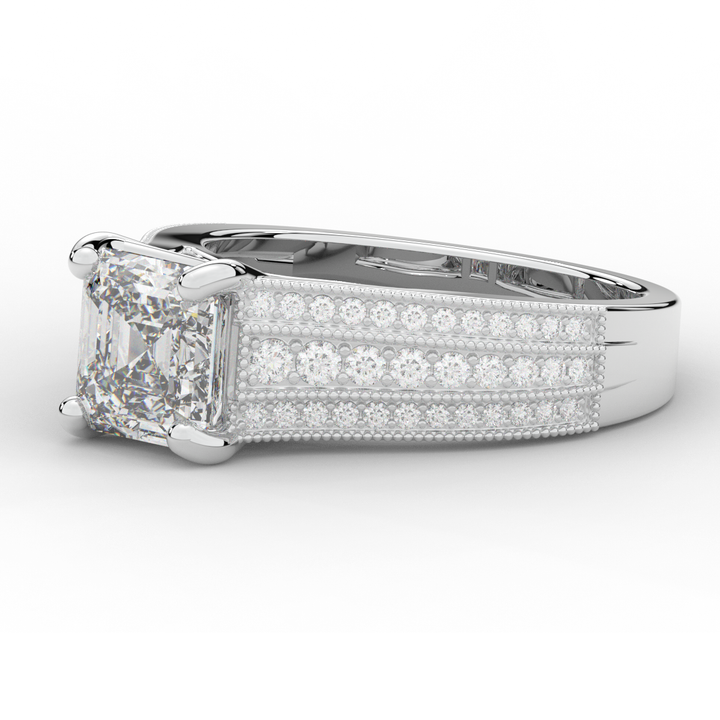 3.55CT.TW ASSCHER LAB DIAMOND ENGAGEMENT RING - Nazarelle