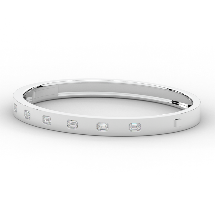 1.25CT.TW ROUND LAB DIAMOND BEZEL SET BANGLE - Nazarelle