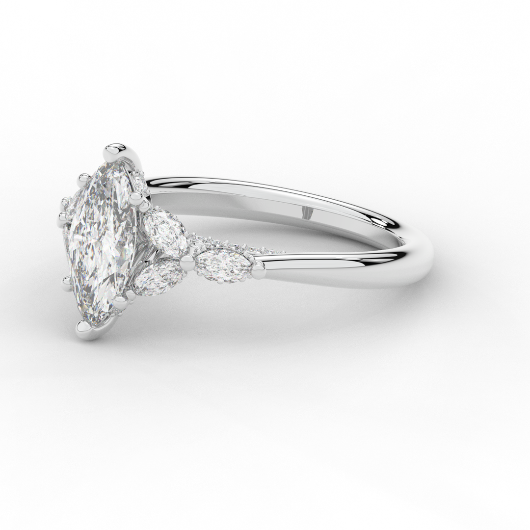 1.50CT.TW MARQUISE LAB DIAMOND ENGAGEMENT RING - Nazarelle