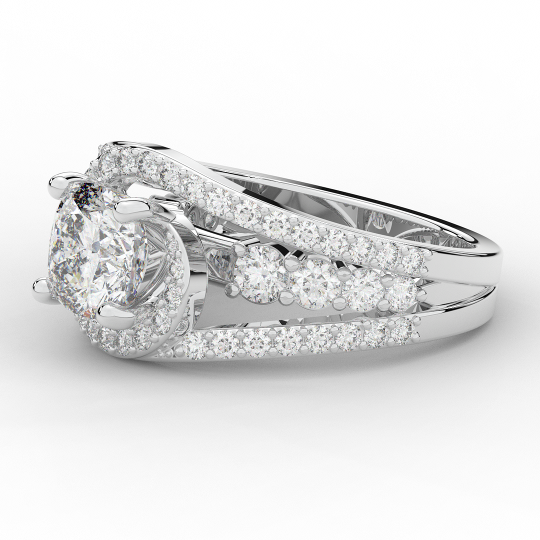 3.30CT.TW CUSHION LAB DIAMOND ENGAGEMENT RING - Nazarelle