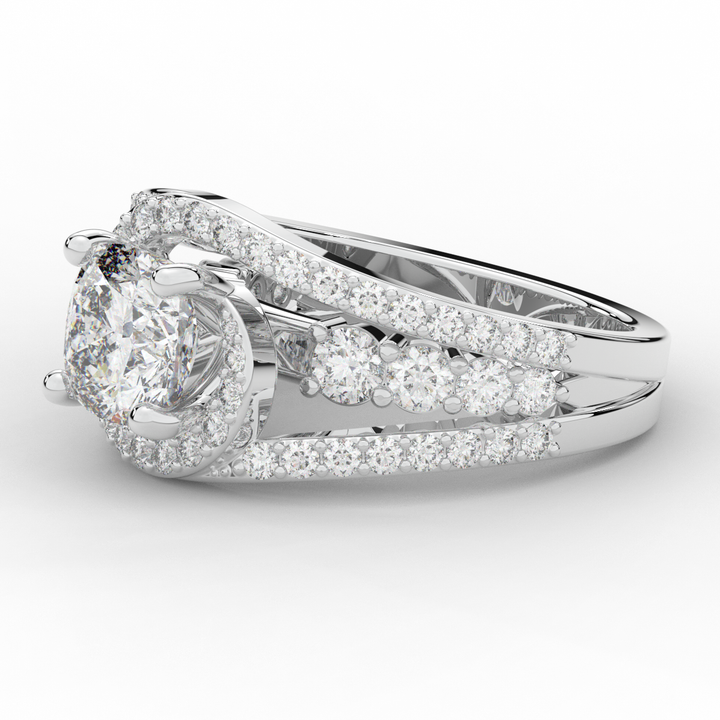 3.30CT.TW CUSHION LAB DIAMOND ENGAGEMENT RING - Nazarelle