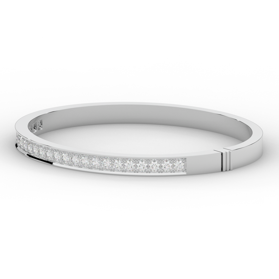 1.25CT.TW ROUND LAB DIAMOND BANGLE - Nazarelle