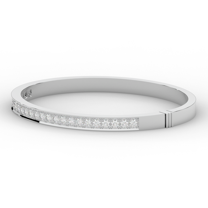 1.25CT.TW ROUND LAB DIAMOND BANGLE - Nazarelle