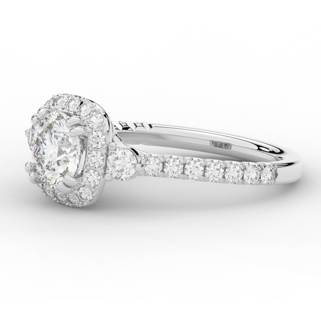 1.75CT.TW ROUND LAB DIAMOND HALO ENGAGEMENT RING - Nazarelle
