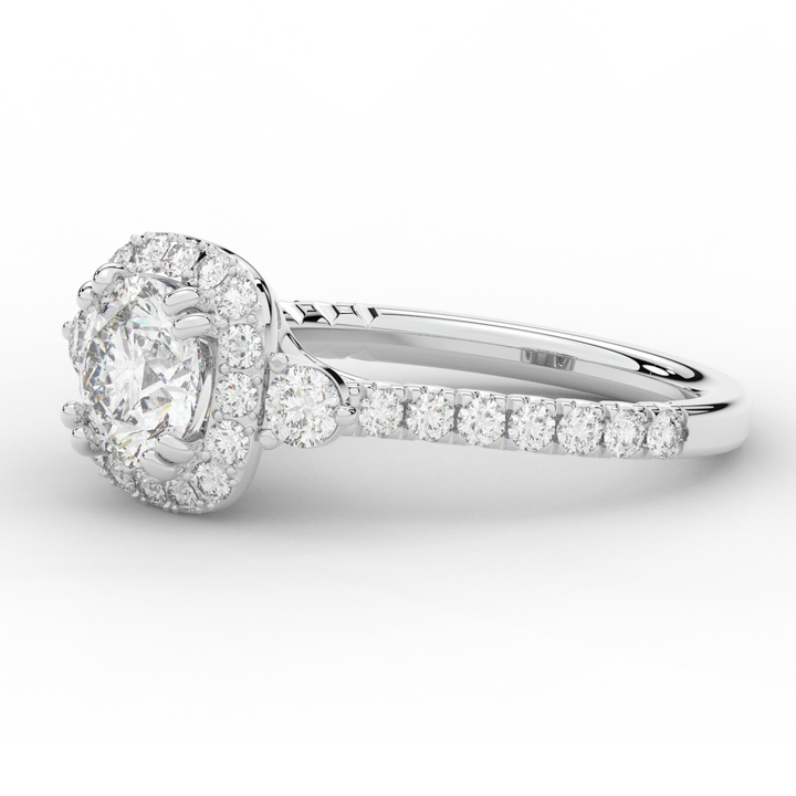 1.75CT.TW ROUND LAB DIAMOND HALO ENGAGEMENT RING - Nazarelle
