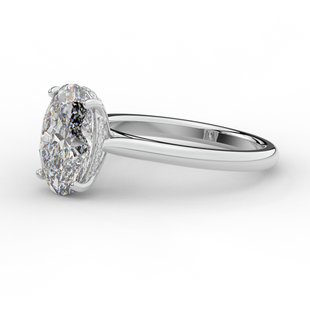 2.05CT.TW OVAL LAB DIAMOND UNDERHALO ENGAGEMENT RING - Nazarelle