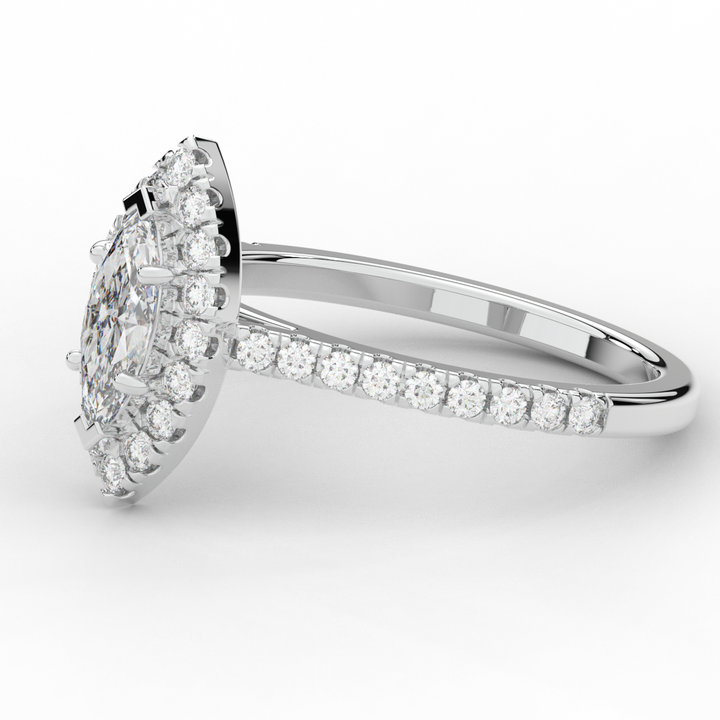 0.80CT.TW MARQUISE LAB DIAMOND HALO ENGAGEMENT RING - Nazarelle