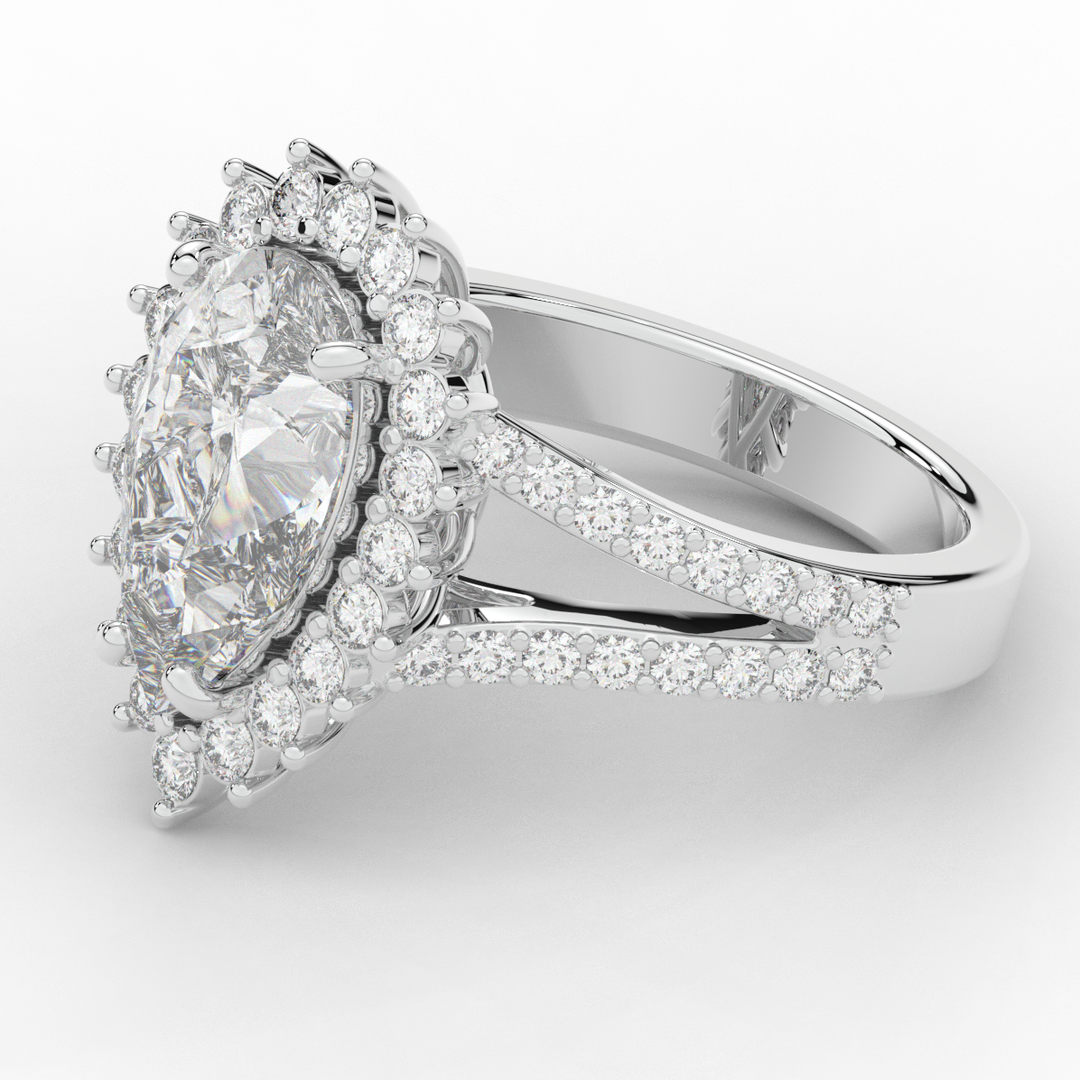 3.60CT.TW ROUND LAB DIAMOND ENGAGEMENT RING - Nazarelle