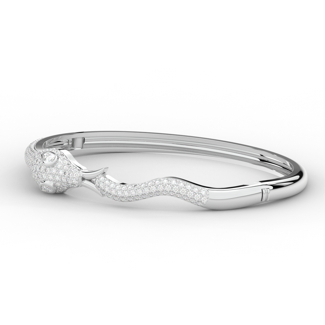 2.00CT.TW ROUND AND PEAR LAB DIAMOND SNAKE BANGLE - Nazarelle