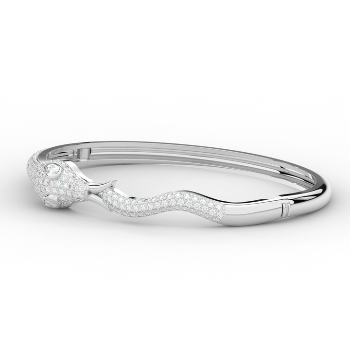 2.00CT.TW ROUND AND PEAR LAB DIAMOND SNAKE BANGLE - Nazarelle
