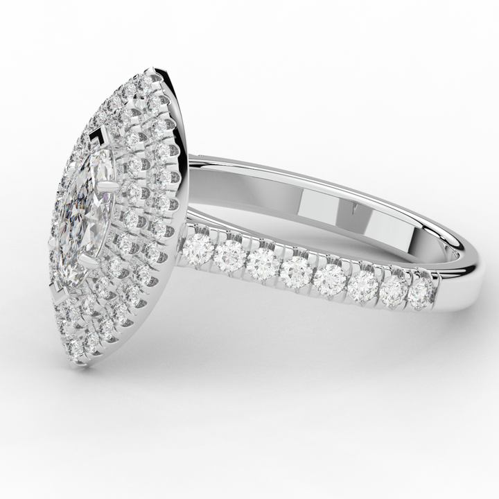 1.00CT.TW MARQUISE LAB DIAMOND HALO ENGAGEMENT RING - Nazarelle