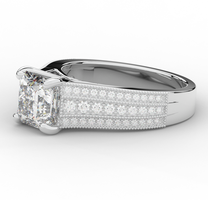 3.55CT.TW PRINCESS LAB DIAMOND ENGAGEMENT RING - Nazarelle