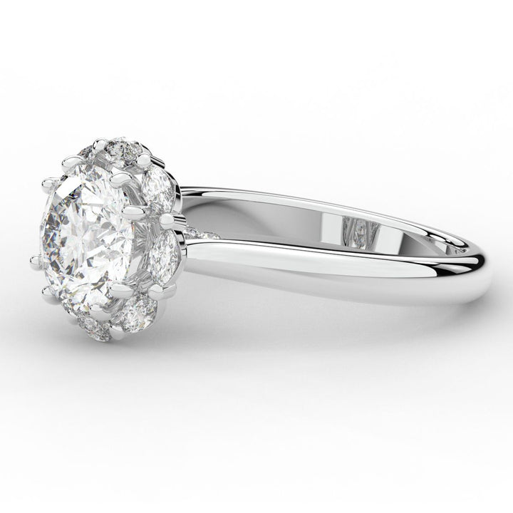2.40CT.TW ROUND LAB DIAMOND HALO ENGAGEMENT RING - Nazarelle