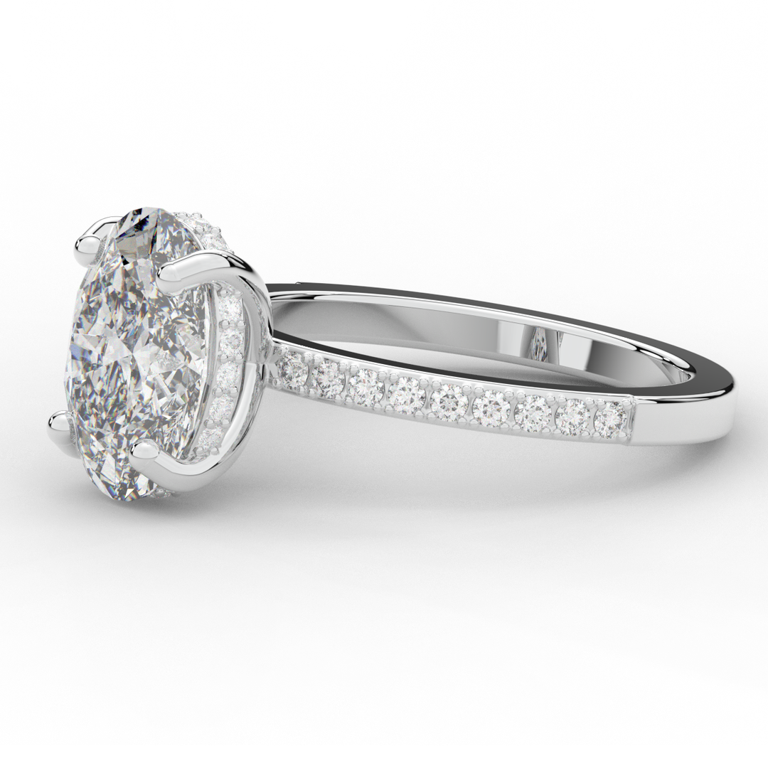 2.70CT.TW OVAL LAB DIAMOND SOLITAIRE ENGAGEMENT RING - Nazarelle
