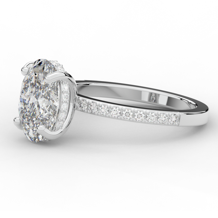 2.70CT.TW OVAL LAB DIAMOND SOLITAIRE ENGAGEMENT RING - Nazarelle