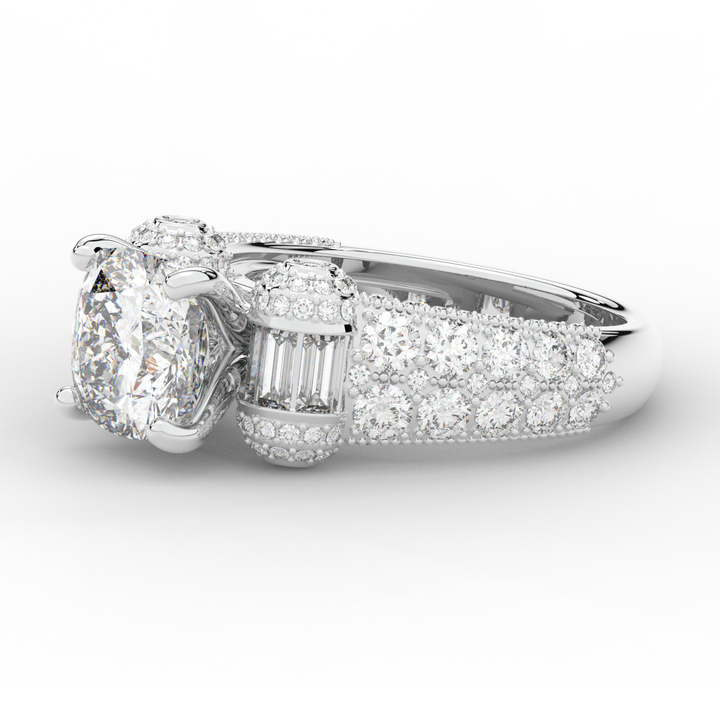 4.75CT.TW CUSHION LAB DIAMOND ENGAGEMENT RING - Nazarelle