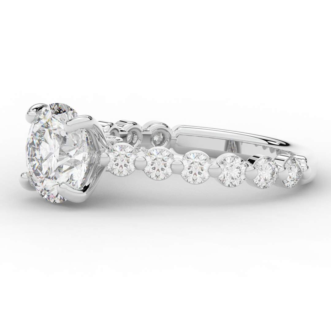 3.90CT.TW ROUND LAB DIAMOND ENGAGEMENT RING - Nazarelle