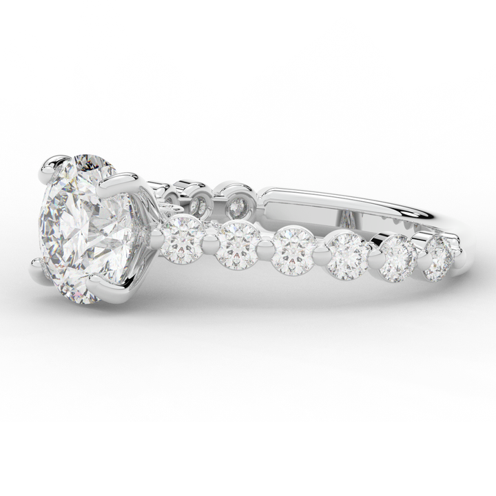3.90CT.TW ROUND LAB DIAMOND ENGAGEMENT RING - Nazarelle