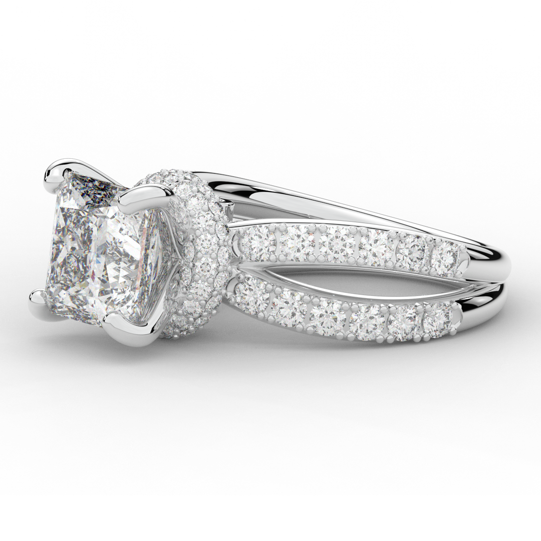 5.25CT.TW PRINCESS LAB DIAMOND ENGAGEMENT RING - Nazarelle