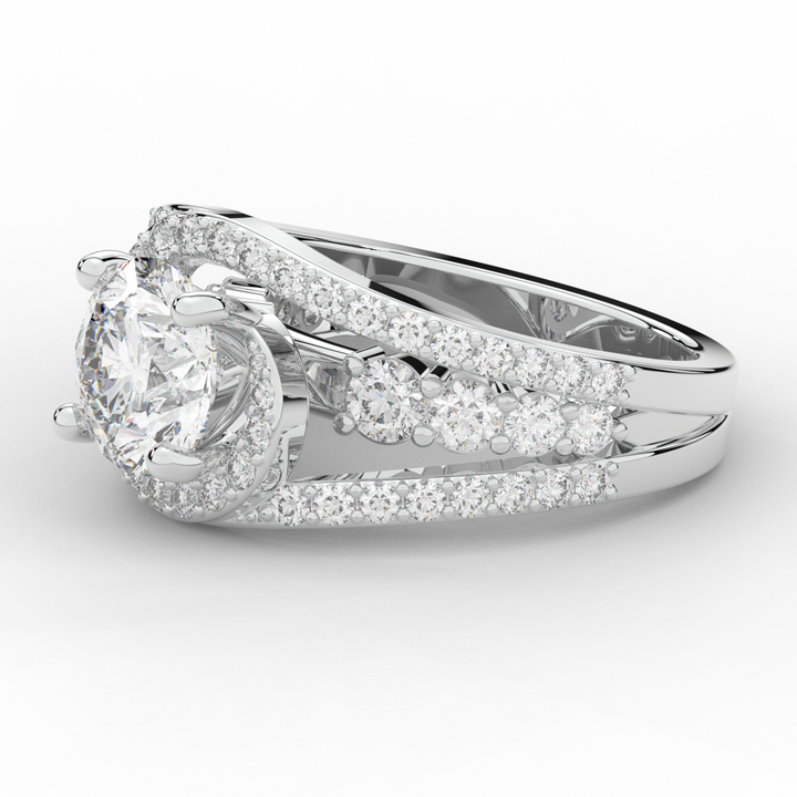 3.30CT.TW ROUND LAB DIAMOND ENGAGEMENT RING - Nazarelle