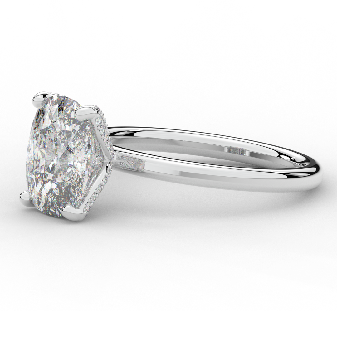 3.10CT.TW CUSHION LAB DIAMOND ENGAGEMENT RING - Nazarelle