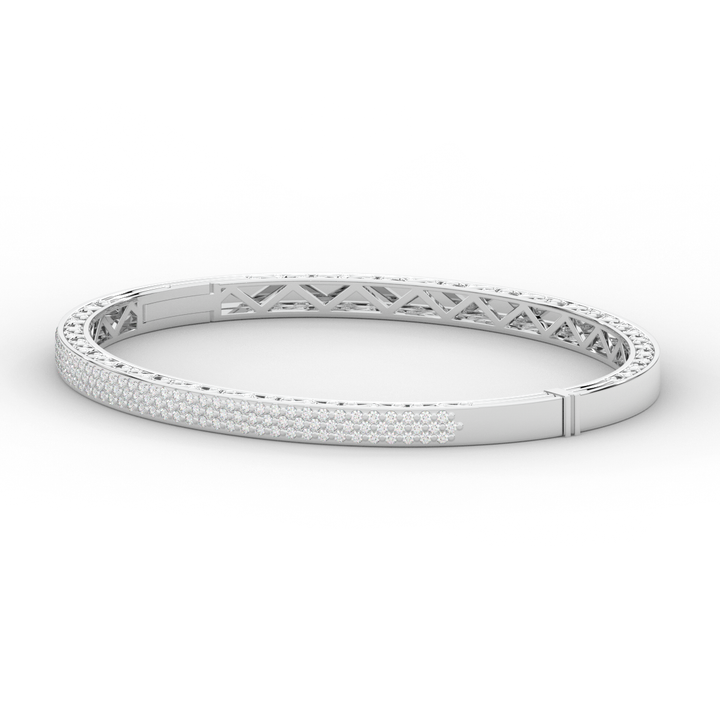 0.75CT.TW 3 ROW ROUND LAB DIAMOND  BANGLE - Nazarelle