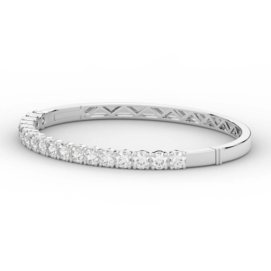 5.00CT.TW ROUND LAB DIAMOND BANGLE - Nazarelle