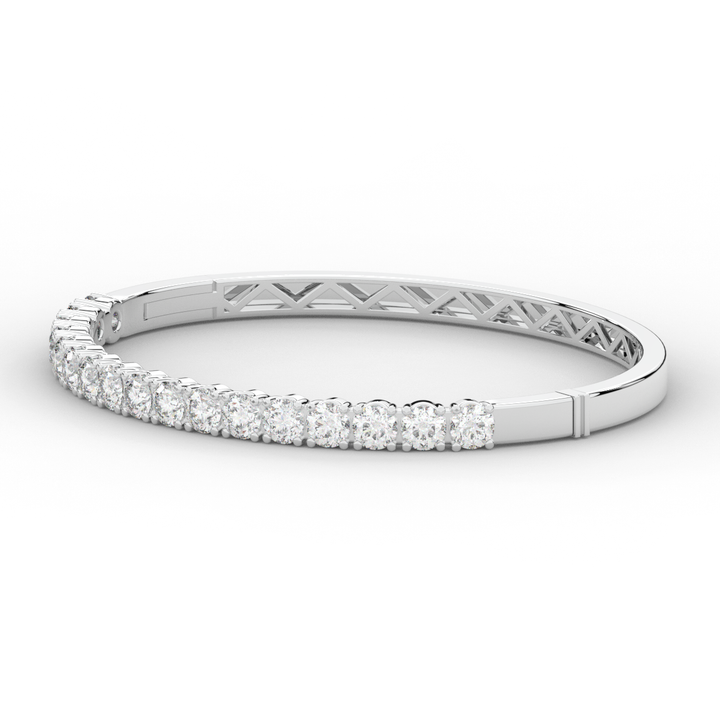 5.00CT.TW ROUND LAB DIAMOND BANGLE - Nazarelle