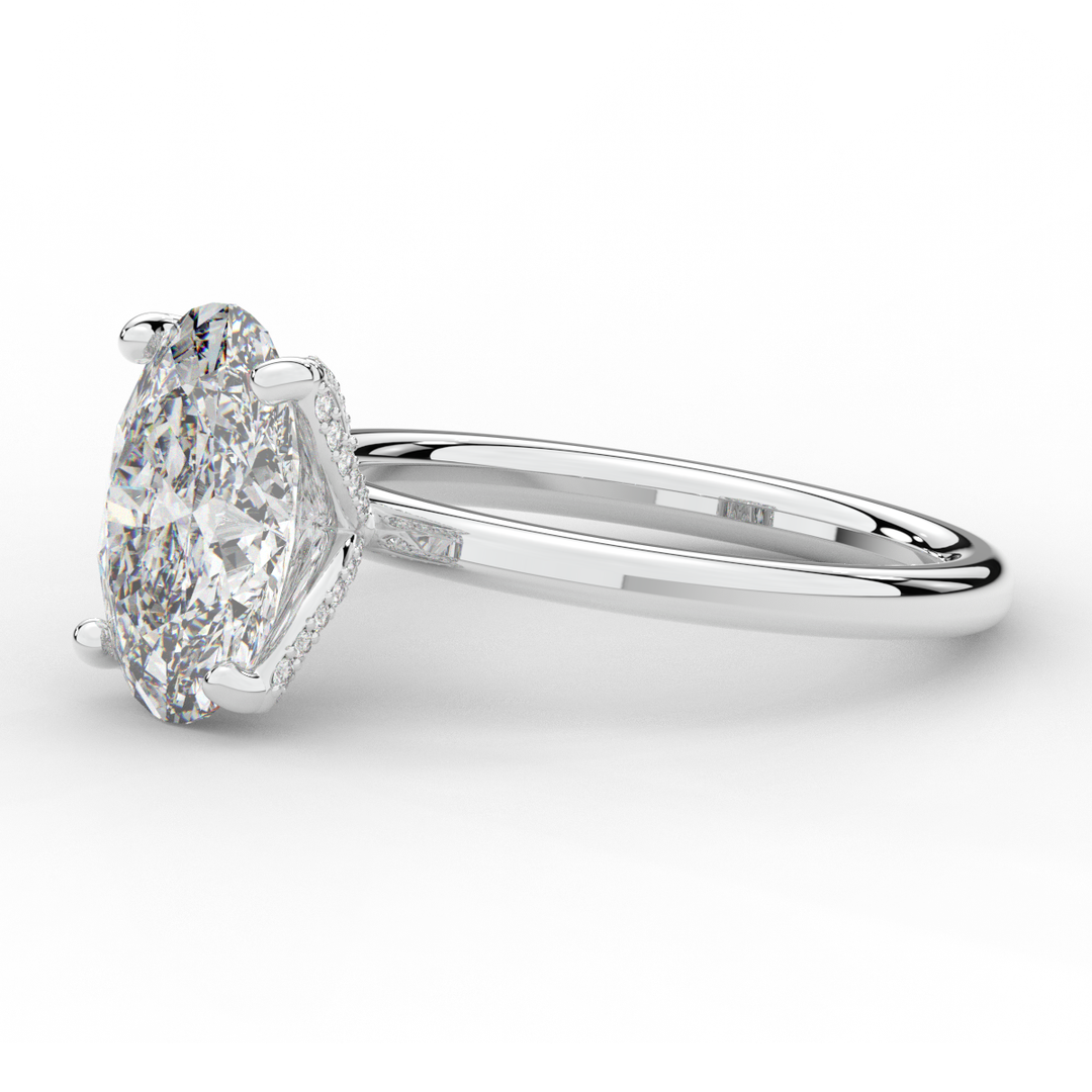3.10CT.TW OVAL LAB DIAMOND ENGAGEMENT RING - Nazarelle