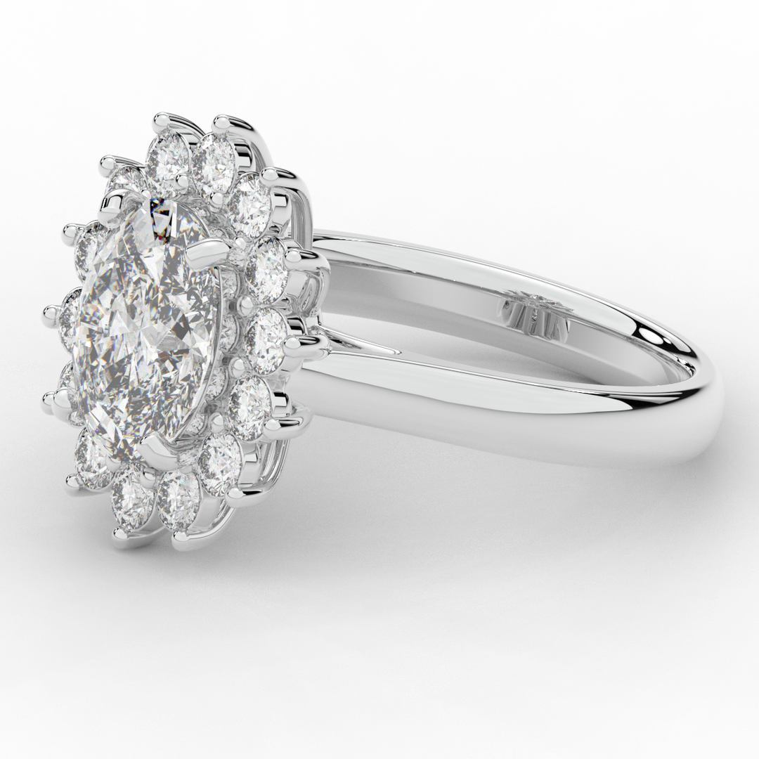 2.65CT.TW OVAL LAB DIAMOND HALO ENGAGEMENT RING - Nazarelle