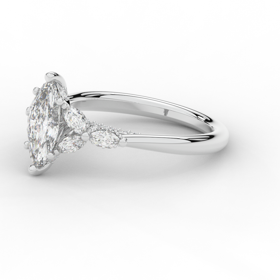 1.50CT.TW MARQUISE LAB DIAMOND ENGAGEMENT RING - Nazarelle