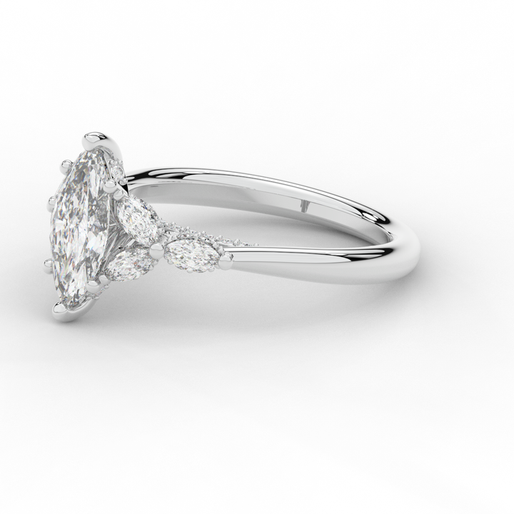 1.50CT.TW MARQUISE LAB DIAMOND ENGAGEMENT RING - Nazarelle