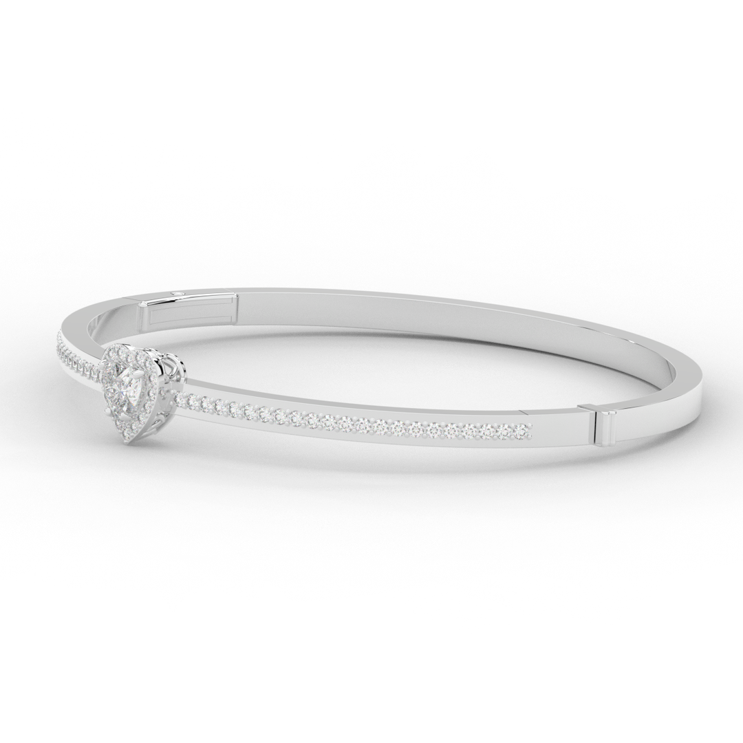 1.65CT.TW HEART AND ROUND LAB DIAMOND  BANGLE - Nazarelle