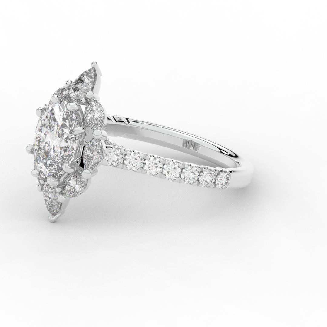 2.75CT.TW OVAL LAB DIAMOND HALO ENGAGEMENT RING - Nazarelle