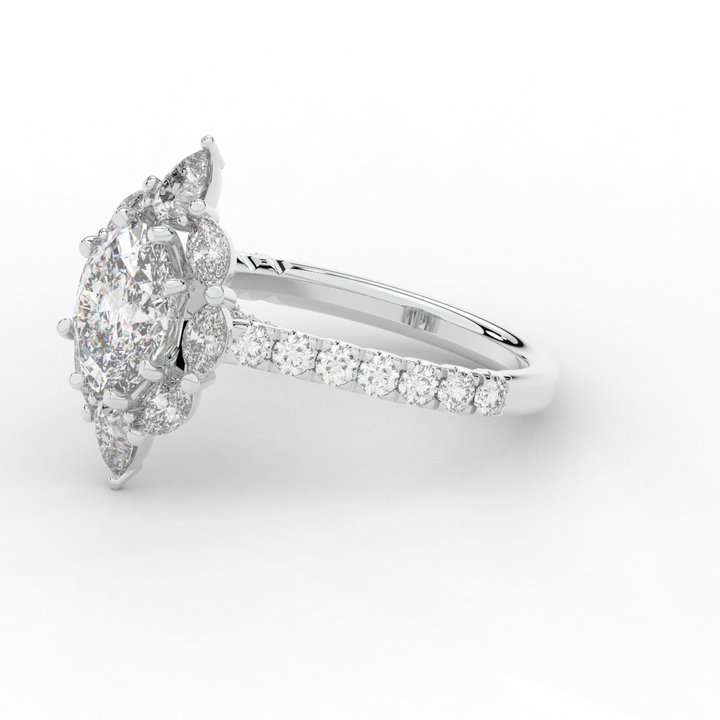 2.75CT.TW OVAL LAB DIAMOND HALO ENGAGEMENT RING - Nazarelle