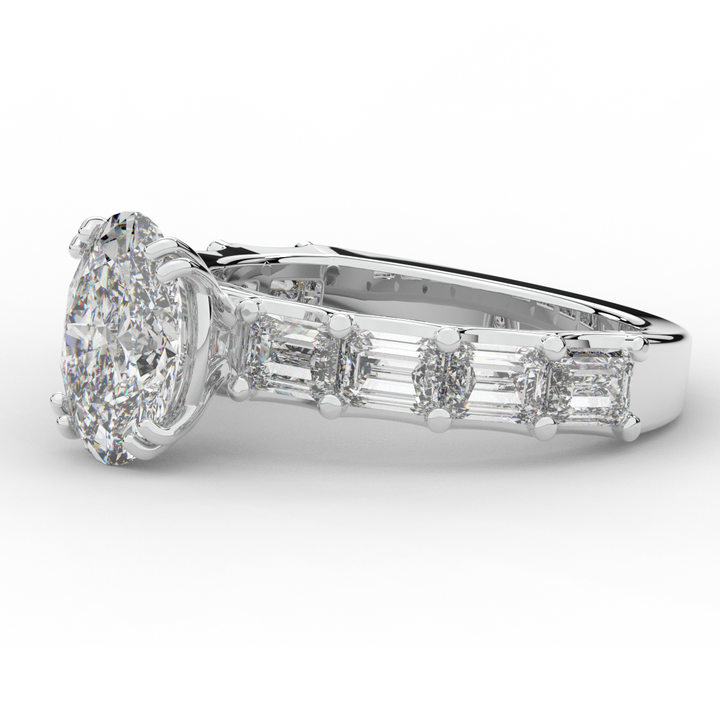 3.75CT.TW OVAL LAB DIAMOND SOLITAIRE ENGAGEMENT RING - Nazarelle