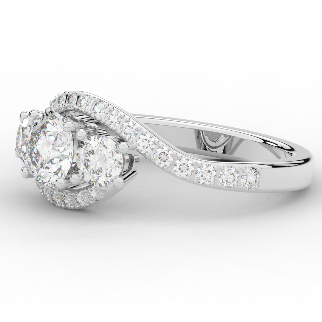 1.65CT.TW ROUND LAB DIAMOND TWIST HALO ENGAGEMENT RING - Nazarelle