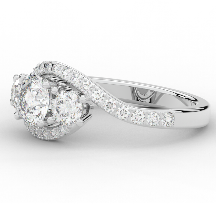 1.65CT.TW ROUND LAB DIAMOND TWIST HALO ENGAGEMENT RING - Nazarelle