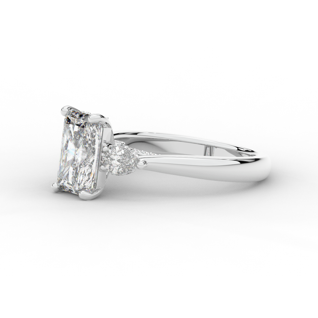 2.40CT.TW RADIANT LAB DIAMOND 3 STONE ENGAGEMENT RING - Nazarelle